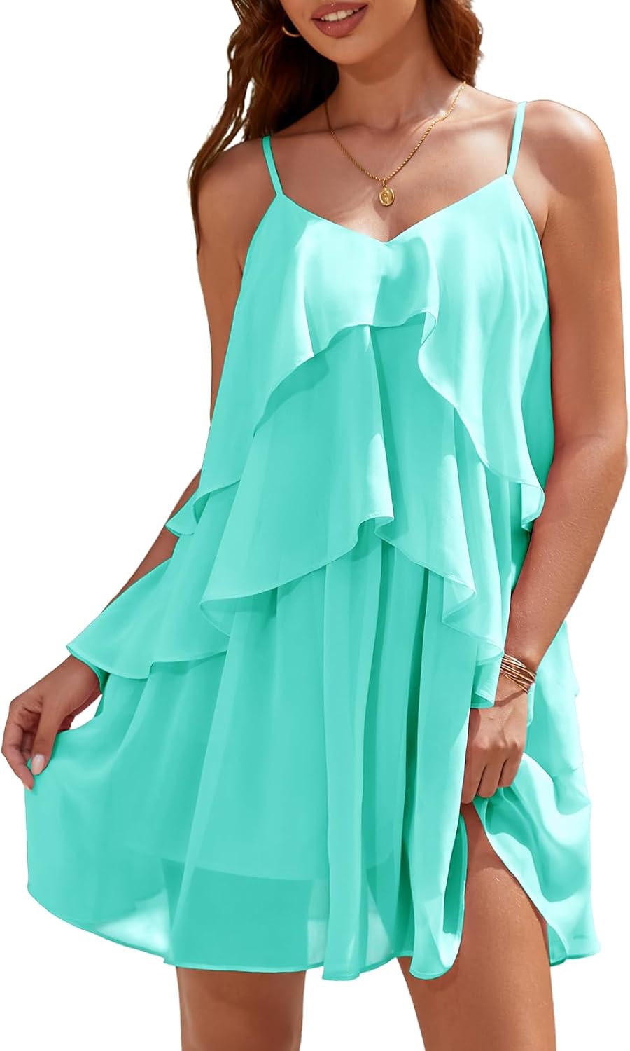DRESSTELLS Women's Cocktail Ruffle Tiered Dresses for Events
