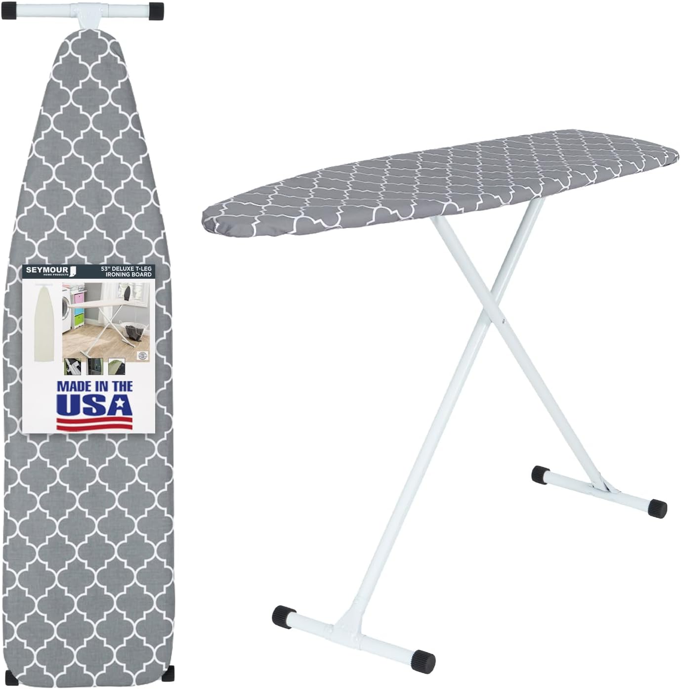 Full Size Ironing Board with Cover & Pad for Home Use