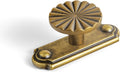 Goo-Ki 1.5ft Antique Brass Cabinet Knob with Backplate - Retro Style