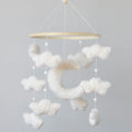 Boucle Cloud Moon Crib Mobile Boho Baby Mobile for Nursery