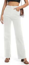 Women's High Waisted Straight Leg Jeans - Flattering Stretch Fit look