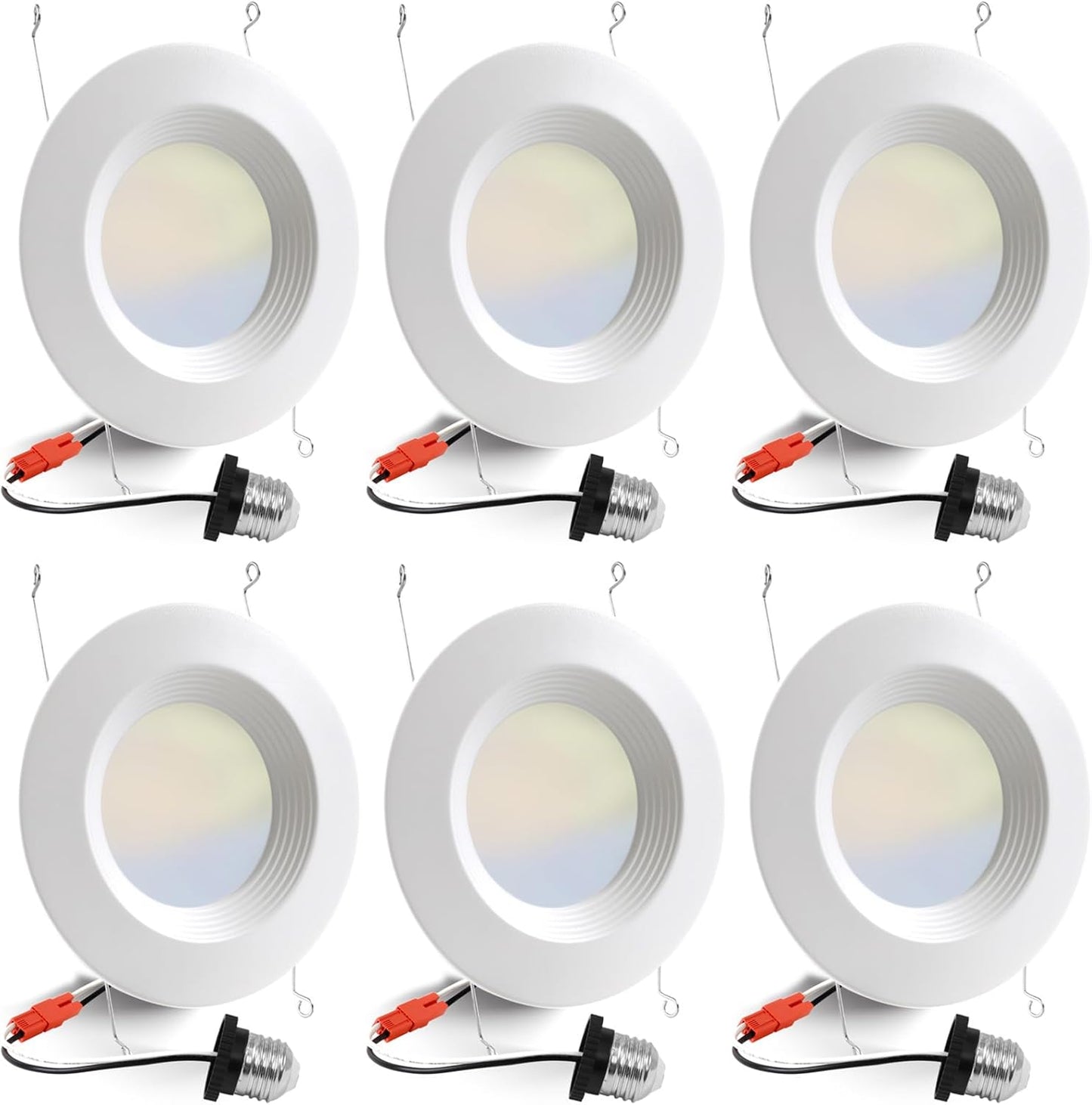 6 Pack 5/6 Inch LED Recessed Light Retrofit with Selectable Colors