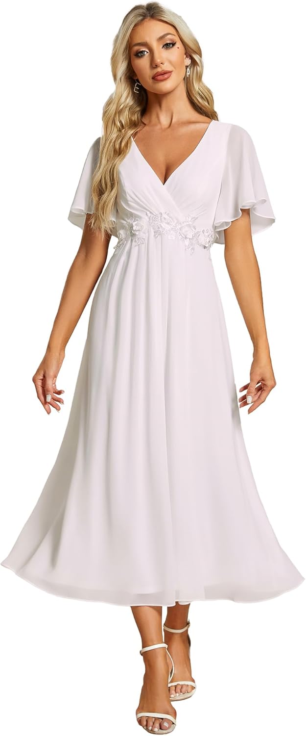 Elegant V Neck A-Line Wedding Guest Dress for Every Occasion
