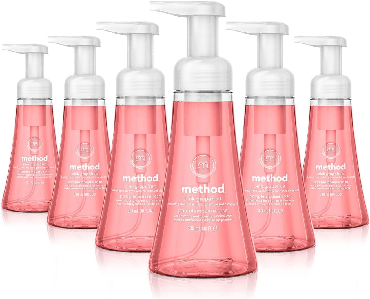 Method Foaming Hand Soap Pink Grapefruit Pack of 6 for Clean Hands