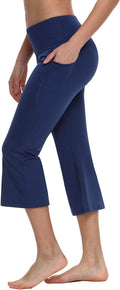 baleaf Women Flare Capri Leggings with Pockets - Comfortable Tummy