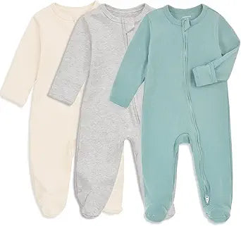 Aablexema Baby Footie Pajama with Mitten Cuffs for Comfort