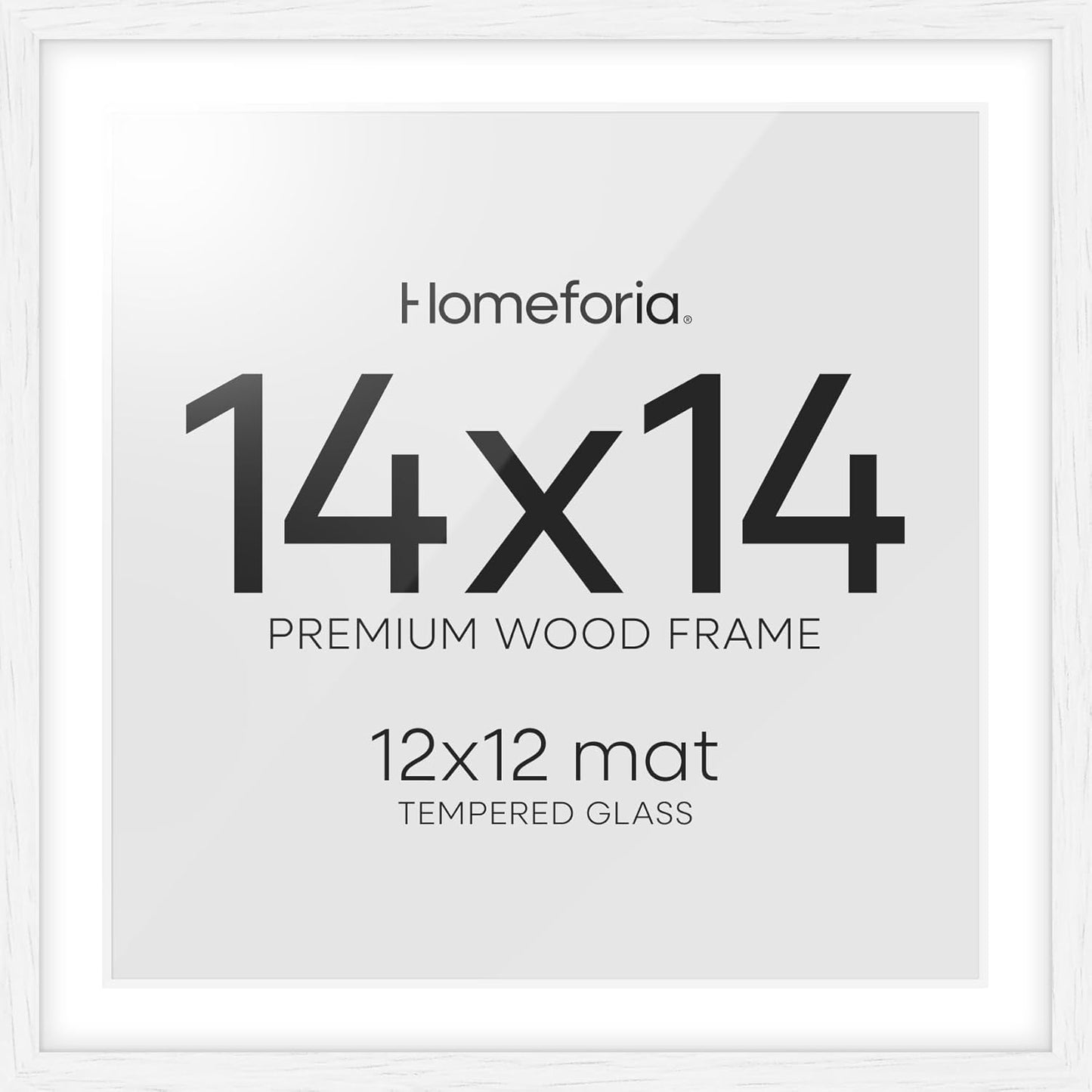 Homeforia 14x14 White Picture Frame for Elegant Display