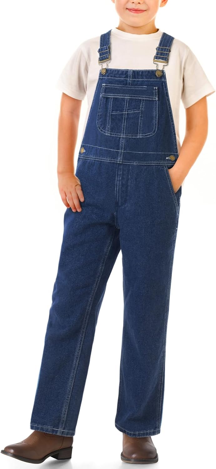 HISEA Boys' Denim Overalls for Comfortable Everyday Wear