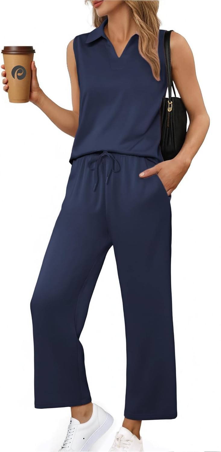 PINSPARK Two Piece Sets for Women: Stylish Sleeveless Outfits