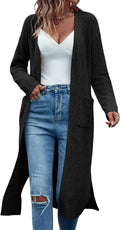 Long Cardigan Sweaters for Women Ribbed Knit Open Front - Cozy Fall in