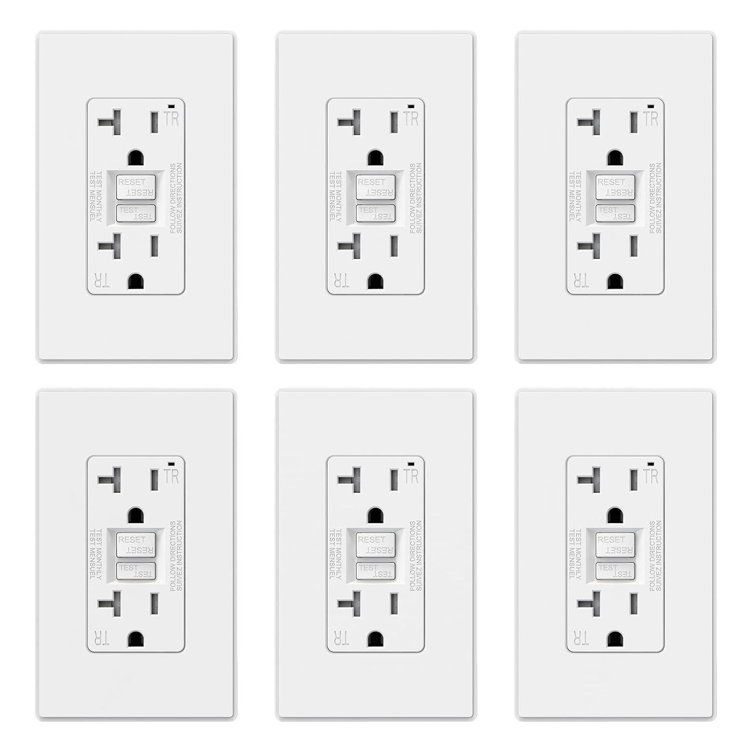 ELEGRP GFCI Outlet 20 Amp with Self-Test and Tamper Resistance