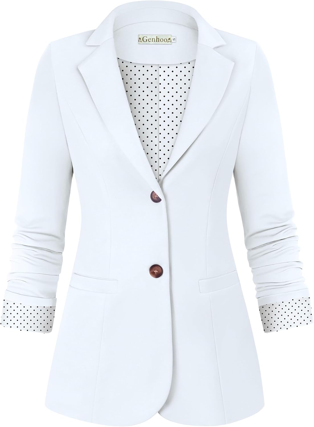 Genhoo Blazer Jackets for Women - Stylish Office Wear with Pockets