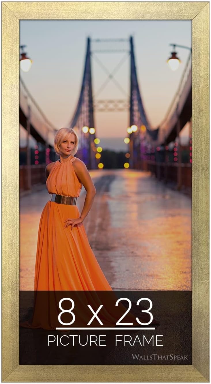 8x23 Gold Picture Frame for Puzzles, Posters, Photos, Artwork