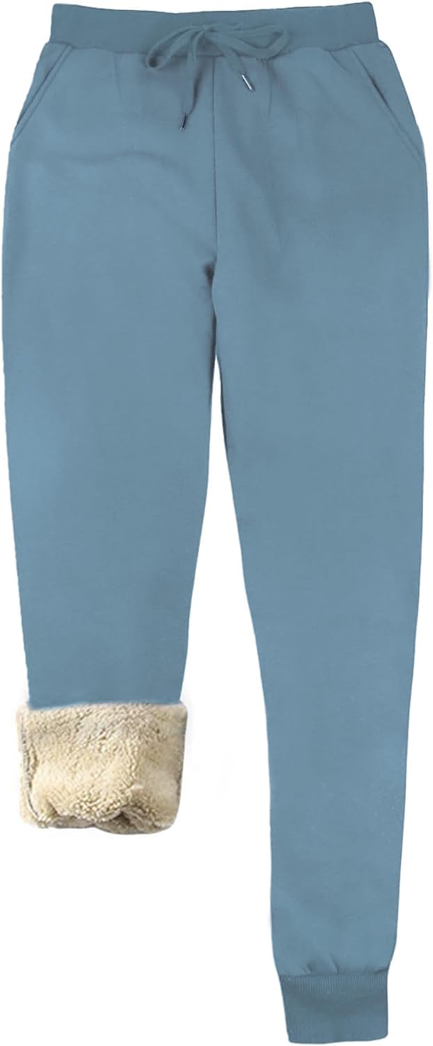 Yeokou Women's Warm Sherpa Lined Athletic Sweatpants Jogger Fleece