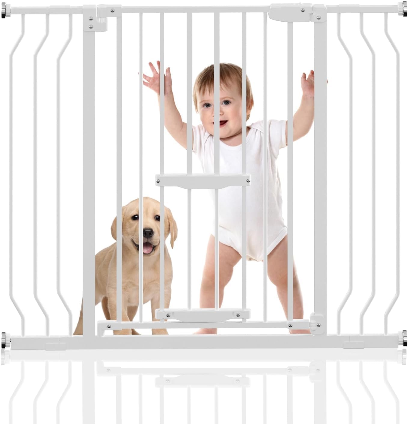 Extra Tall Baby Gate with Cat Door - Safe and Versatile Design