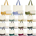 Sanwuta Large Canvas Tote Bags with Cosmetic Pouch for Daily Use