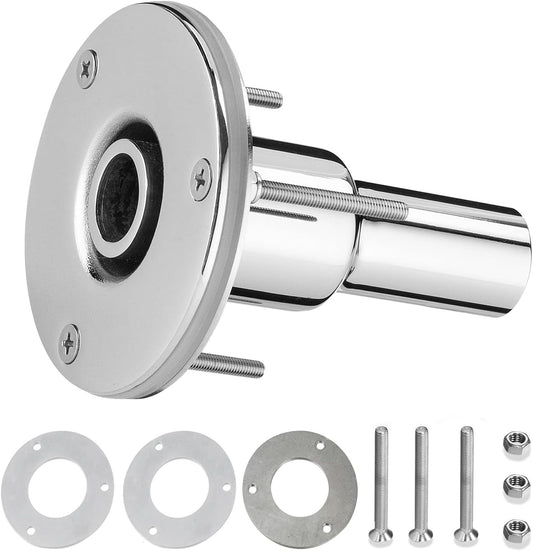 316 Stainless Steel Straight Thru Hull Exhaust Skin Fitting for 24mm Pipe Socket