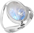 Natural Gemstone Ring For Women Pearl Tiger Eye Lapis Crystal Oval