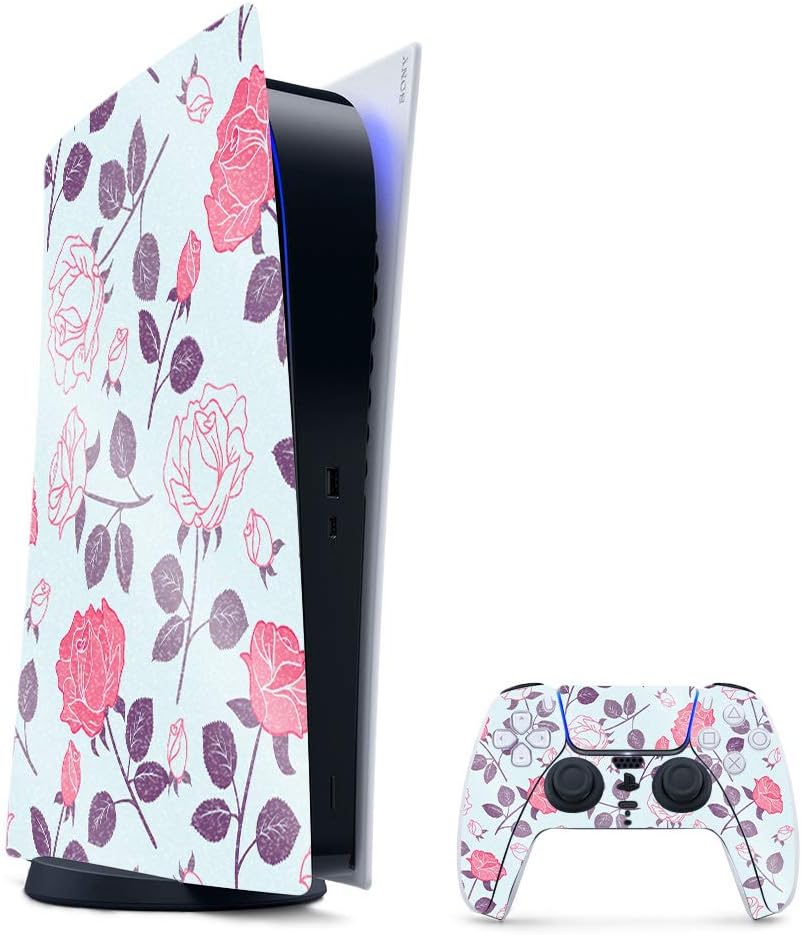 MightySkins Glossy Glitter Gaming Skin for PS5 - Vintage Floral
