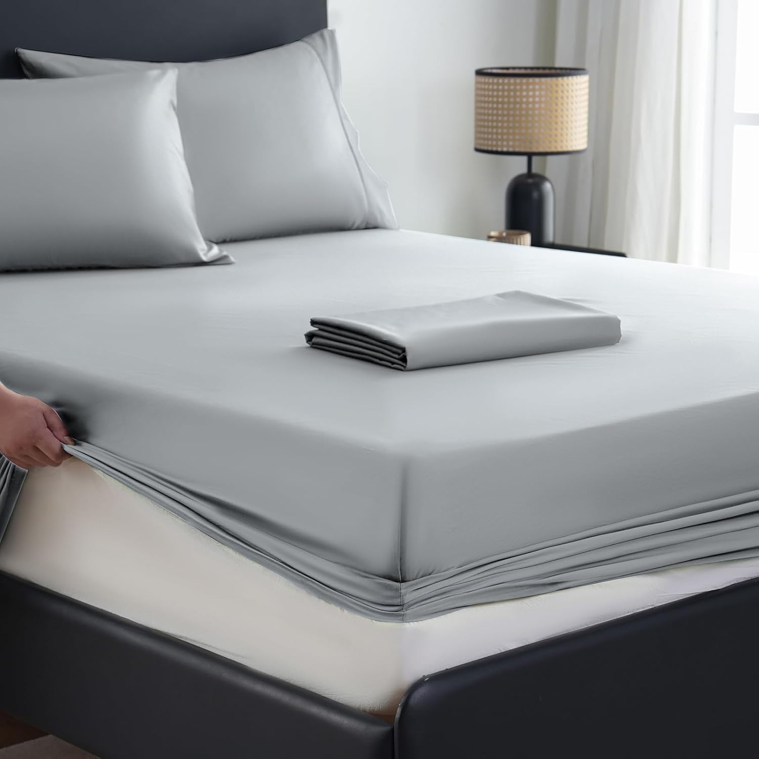 MEISHANG Extra Deep Pocket California King Sheets for Comfort