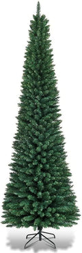 HAPPYGRILL 7 ft Pencil Christmas Tree Slim Xmas Tree - Space Saving