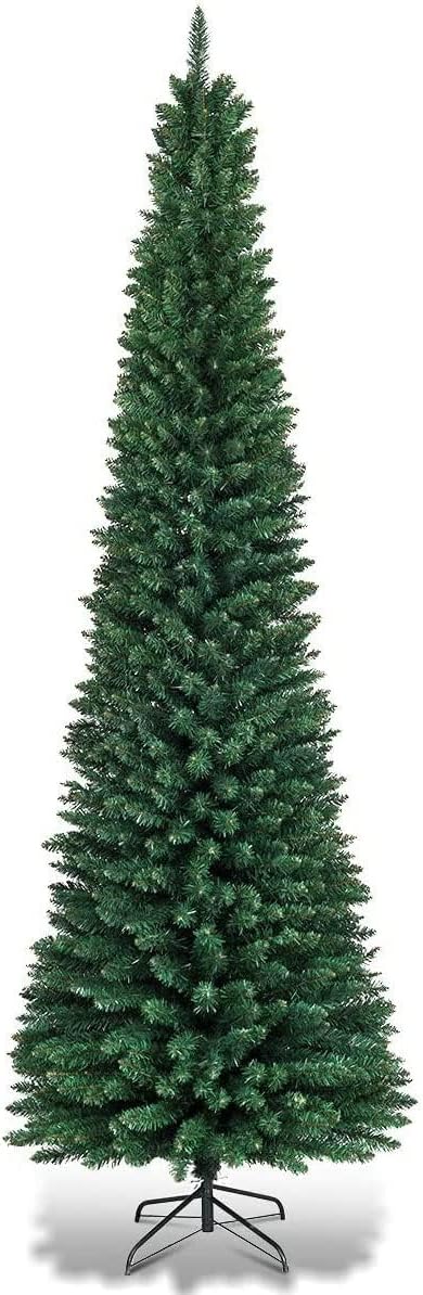 HAPPYGRILL 7 FT Unlit Pencil Christmas Tree for Home Decoration