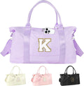 Dance Gym Duffel Bag for Women in Purple - Personalized Initial