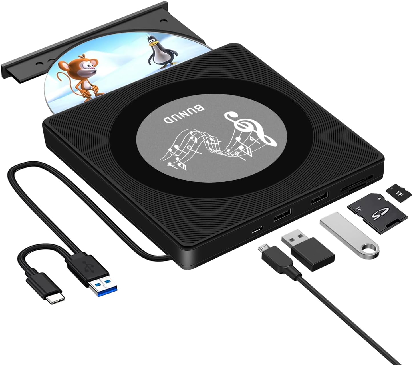 BUNUD Slim 5-in-1 BluRay Drive: Fast & Versatile!
