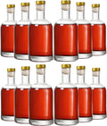 Clear Glass Bottles 6 oz - 200ml Pack of 12 for Drinks and Oil