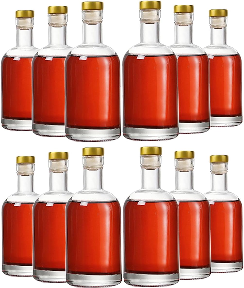 Clear Glass Bottles 6 oz Pack of 12 for Wine and Beverages