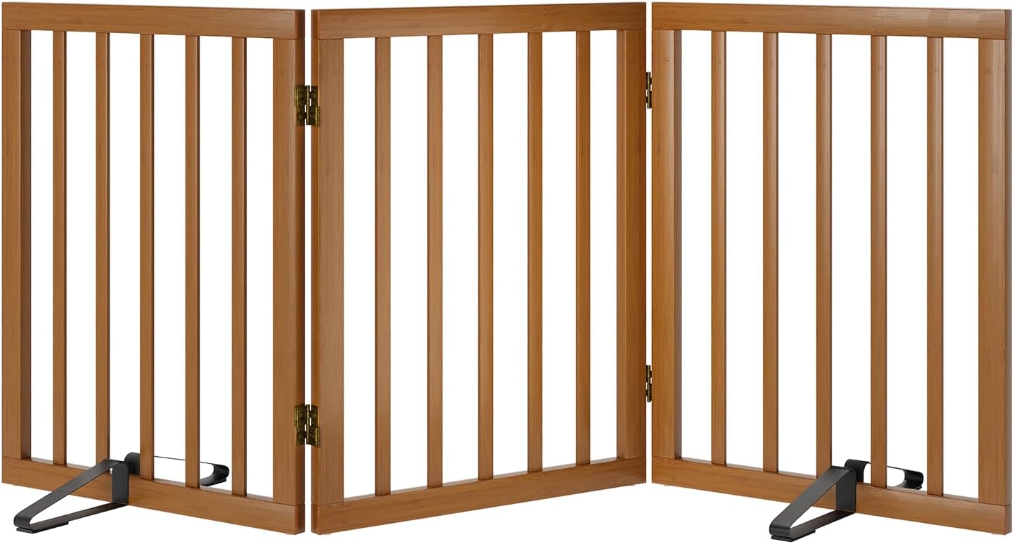 Freestanding Pet Gate Foldable Dog Gate for Stylish Homes