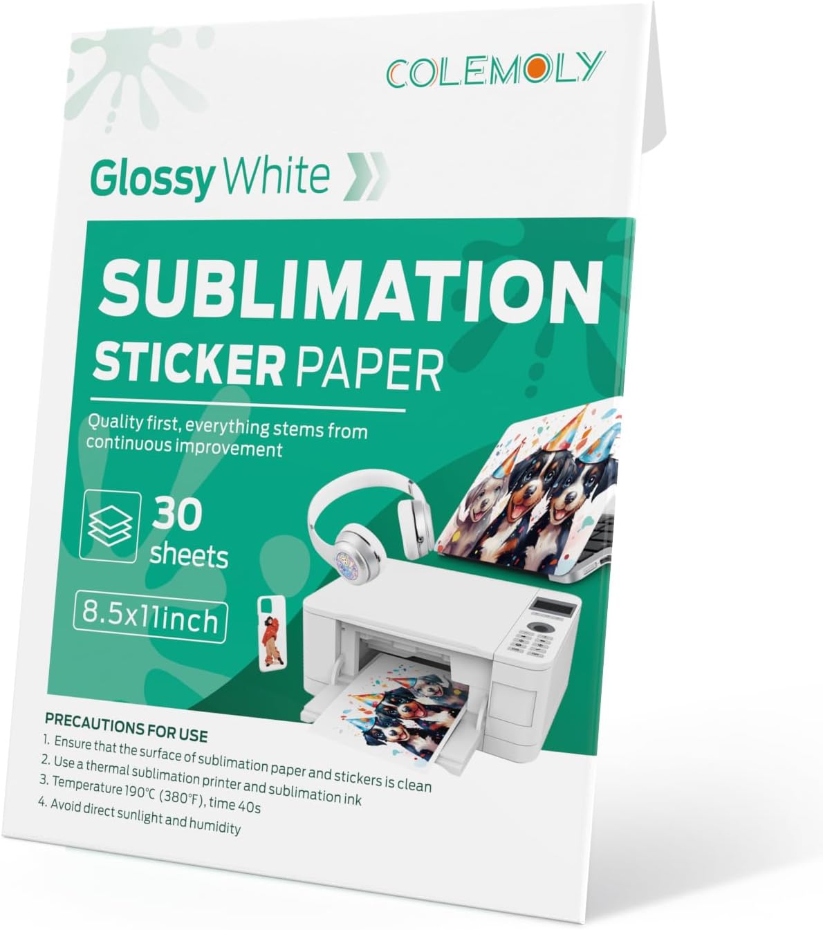 Glossy Waterproof Sublimation Sticker Paper by Colemoly