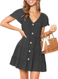 Women's Sleeveless V Neck A Line T-Shirt Dress with Pockets - Casual