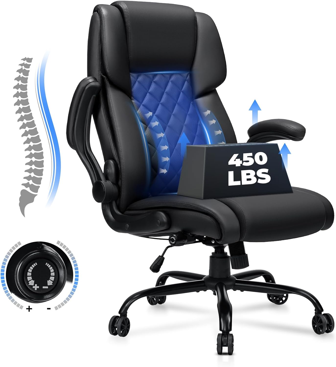 HOFFREE Big & Tall 450lbs Ergonomic Chair with Adjustable Lumbar Support