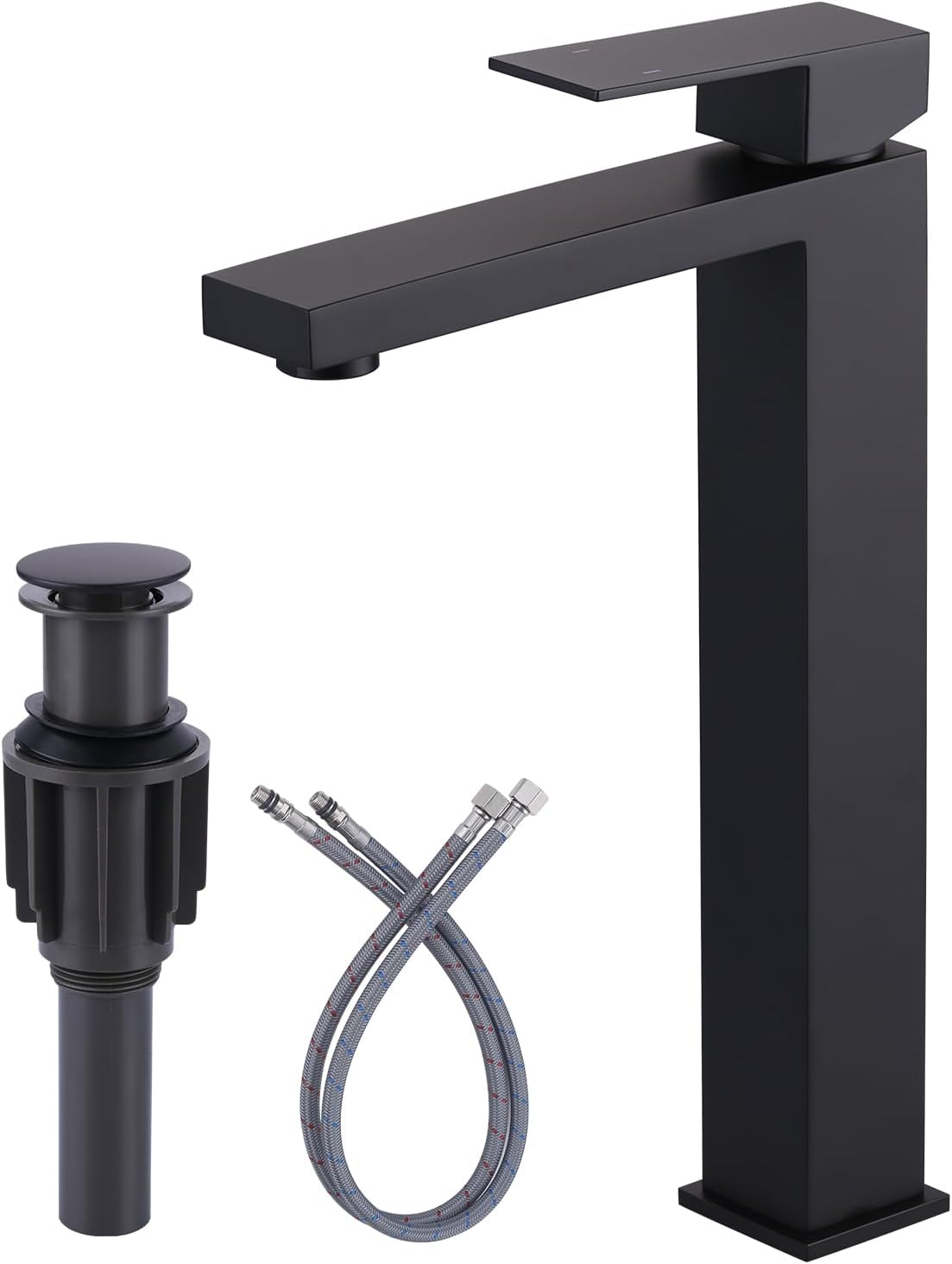 Vessel Sink Faucet Matte Black - Modern Single Handle Bathroom Tap