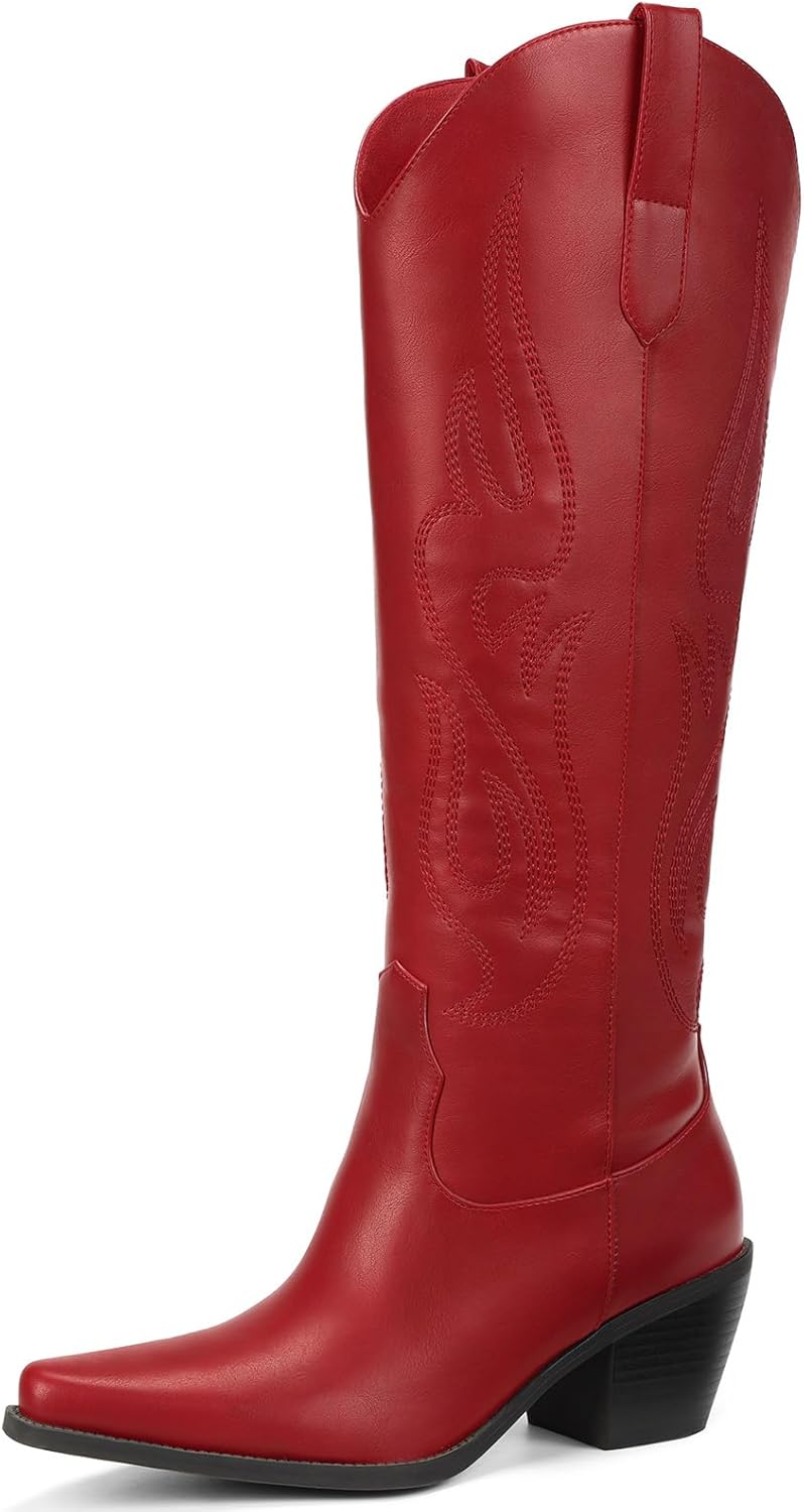 Pasuot Western Cowboy Boots for Women - Stylish Knee High Design
