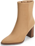 Chic women's ankle boots with chunky heel and side zipper by Coutgo