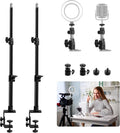 2 Pack C Clamp Desk Mount Light Stand with Ball Head and Hot Shoe