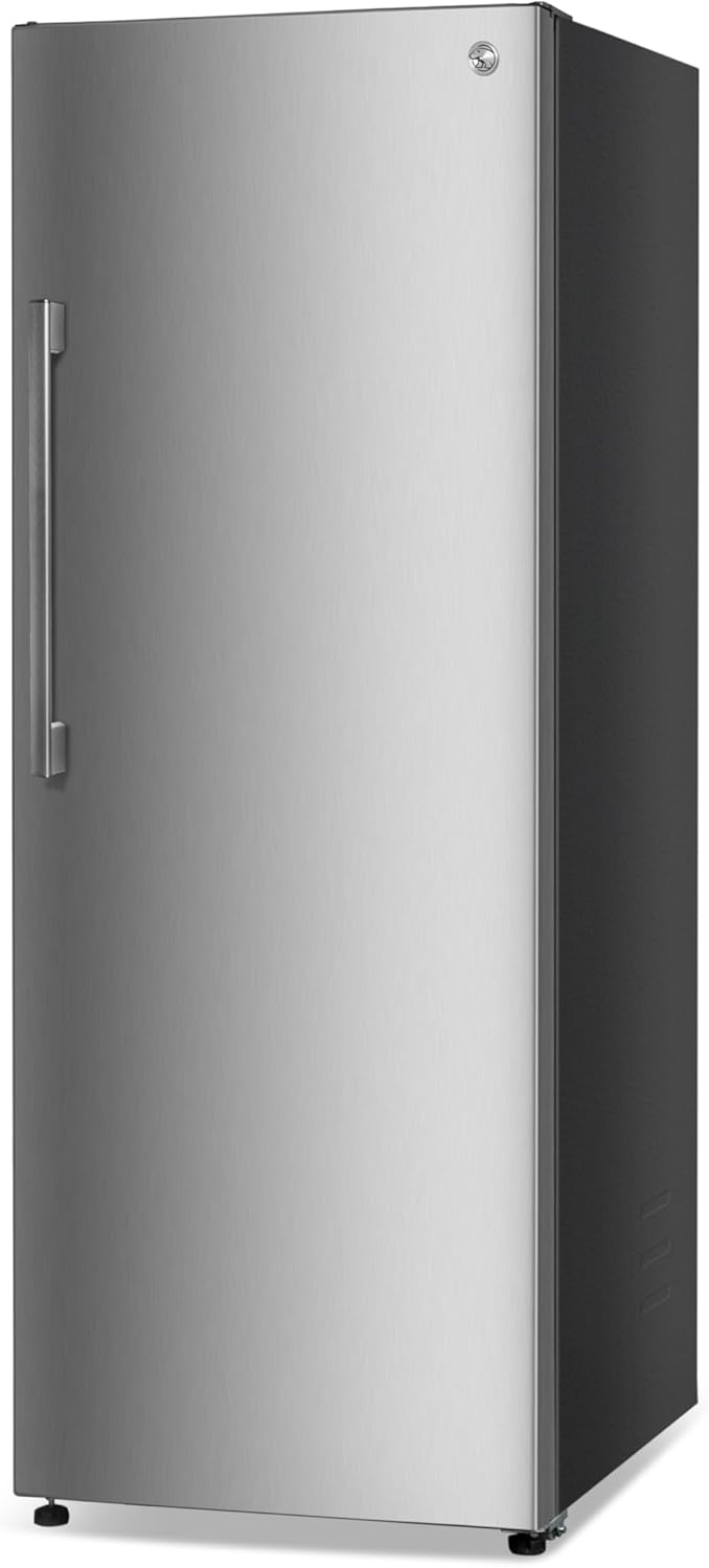 Convertible Freezer Refrigerator with Glass Shelves and LED Lighting