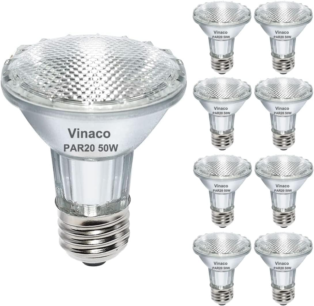 Vinaco Par20 Bulbs 9 Pack 50W Halogen Flood Light Bulbs