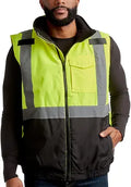 High Visibility Safety Vest - Quilted Insulated Reflective Work Vest