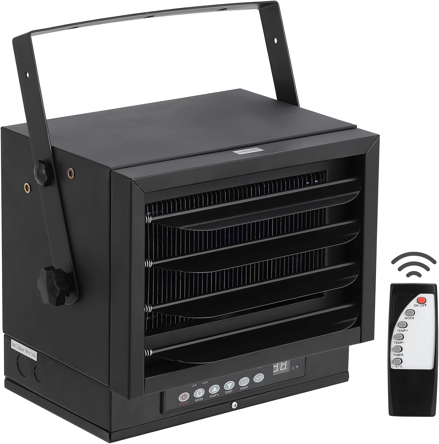 Fasyou Electric Garage Heater: Remote Control, 12-Hr Timer, Thermostat