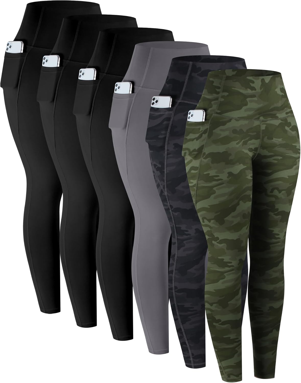 LZYVOO Leggings with Pockets for Women - 6 Pack Tummy Control