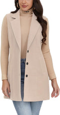 Plaid Vest for Women Woolen Long Sleeveless Blazer Jacket - Warm Layer