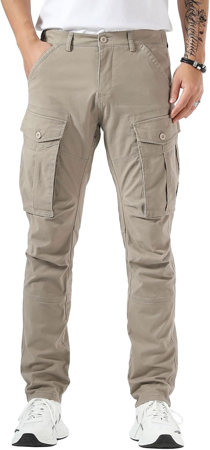 Stylish Slim Fit Cargo Pants for Men with Articulated Knees