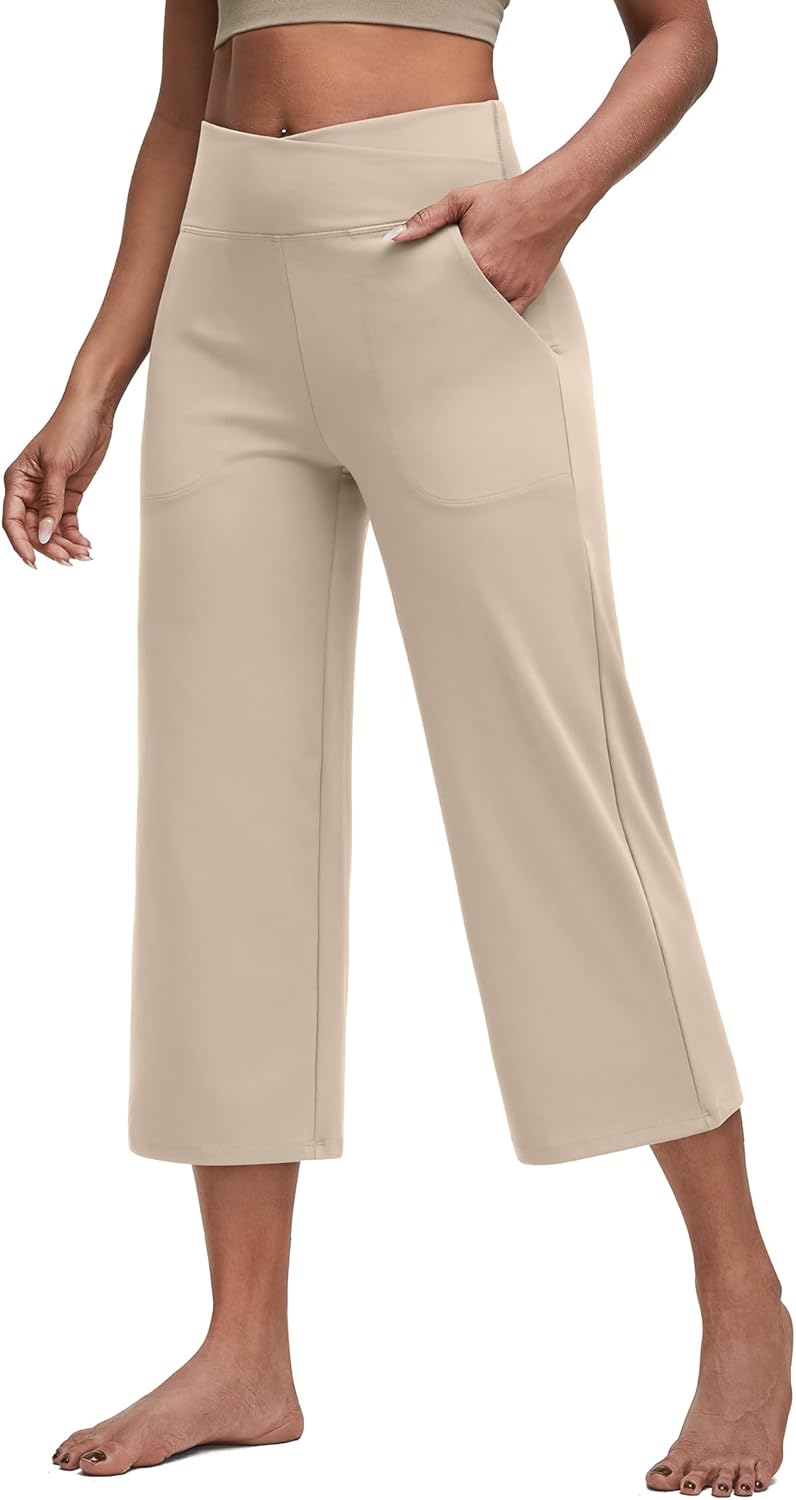 G4Free Capri Pants for Women - Stylish Wide Leg Yoga Capris