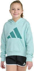 adidas Girls' Fleece Colorblock Hooded Sweatshirt - Cozy Layering warm