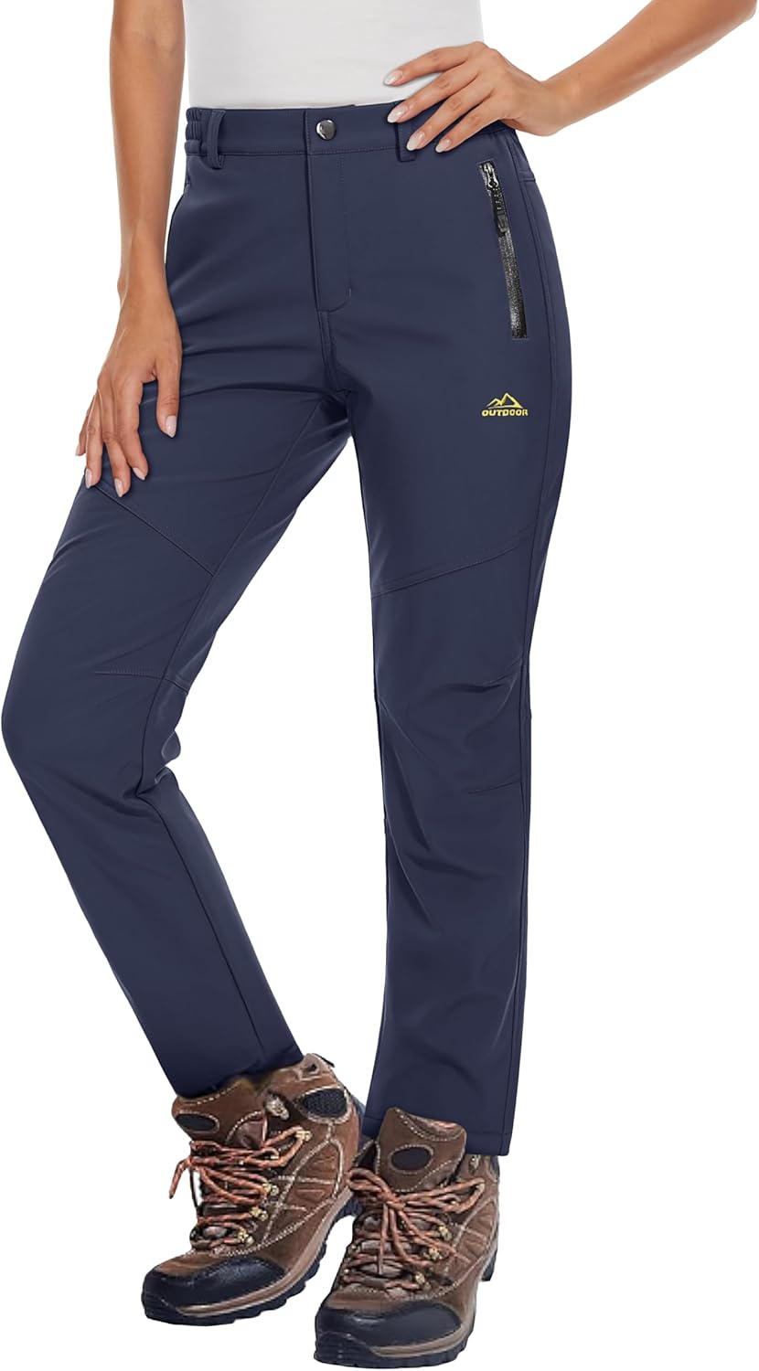 Women's Fleece Lined Waterproof Insulated Snow Ski Pants