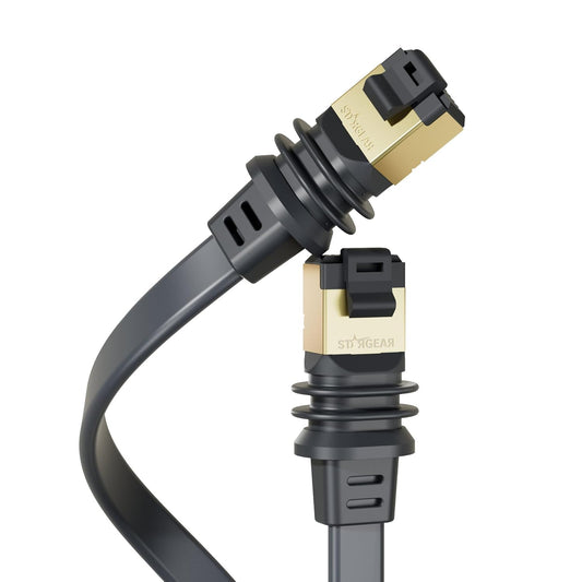 32.8FT Flat Ethernet Cable: Easier Door & Window Pass, Waterproof, EAZUSE