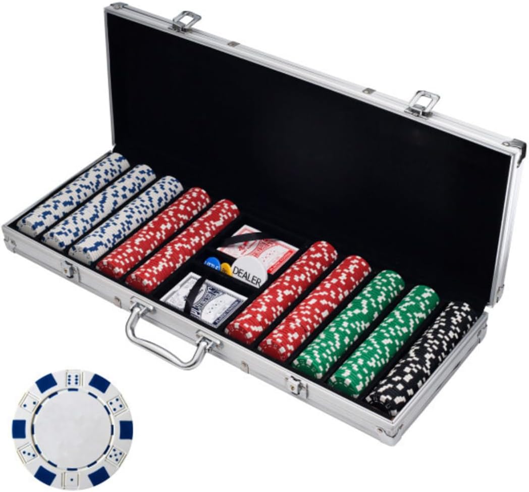 Poker Chip Set - 500 Casino Chips for Texas Hold'em Fun